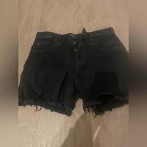Free People Black Denim Shorts